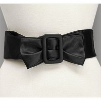 Belt - 12 PCS Soft Leather w/ Front Bow - Black - Size : SM -  BLT-BE173BK-SM