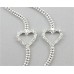 Bra Straps - 12 Pairs Ball Cain With Clear Rhinestone Hearts - BS-HH131-HRT