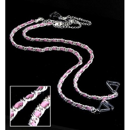 Bra Straps - 12 Pairs CNL Style Chain Strap - Pink - BS-HH165PK