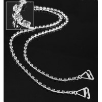 Bra Straps - 12 Pairs Single Line Crystal Chain Strap - Clear -BS-HH19CL