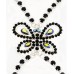 Bra Straps - 12 Pairs Single Line w/ Rhinestone Butterfly Charm Cross-over on Back Side - Black - BS-HH83BUTBK