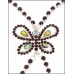 Bra Straps - 12 Pairs Single Line w/ Rhinestone Butterfly Charm Cross-over on Back Side - Purple - BS-HH83BUTPL