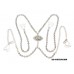 Bra Straps - 12 Pairs Crystal Single Chain w/ Crown Charm - Halter Style - Clear - BS-HH83CWNCL