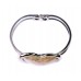 Hinge Bracelets - 12 PCS Mother of Pearl Heart Charm - BR-OB02069MPWHT