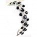 Bracelet – 12 PCS Rhinestone Stretch Bracelet - Double Line Gold Tone  - Black - BR-CQB0832B