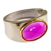 Bracelet – 12 PCS Faux CZ Hinge Bracelet/ Oval - Fuchsia  Color- BR-4589FS