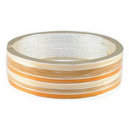 Bracelet – 12 PCS Hand Painted Cuff/ Stripe - Camel Color - BR-5077CM