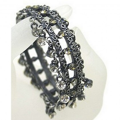 Bracelet – 12 PCS Dangling Crystal Bracelet - Clear Color - BR-BL9073CL