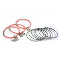 Bracelet – 12 Charm Bracelets + Metal Bangles Sets - BR-HB003B-LRO