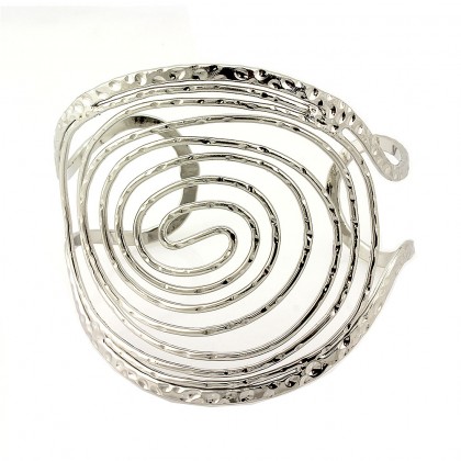 Hand Hammed Cuff - 12 PCS Single Swirl - BR-OB02083RD