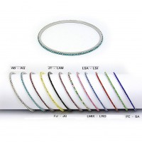 Bangle Bracelets - 12 PCS Rhinestone Bracelets - LSI – Red – BR-WAB056B-LSI