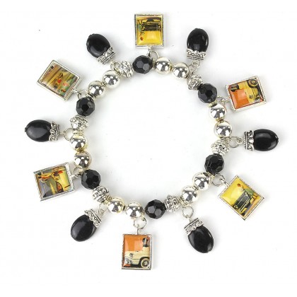 Bracelet – 12 PCS Frame-on Charm Bracelet/ Good Old Day  - BR-SB9307A