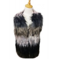 Cardigans & Vests - 12 PCS Faux Long Fur Vest – Multi Color - VT-9421-1