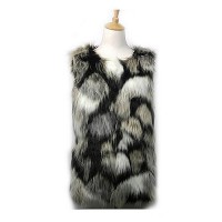 Cardigans & Vests - 12 PCS Faux Long Fur Vest – Multi Color - VT-9453-1