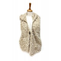 Cardigans & Vests - 12 PCS Faux Sheep Fur Vest w/ Hood - VT-9461-1 