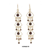 12-pair Swarovski Crystal Chandelier Earrings - Topaz - ER-1479GD-TP