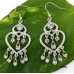 12-pair Dangling Rhinestones Double-Heart Earrings - Clear - ER-20841