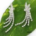 12-pair Dangling Rhinestones Butterfly Earrings - Clear - ER-20861CR