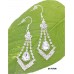 12-pair Rhinestone V w/ Dangling Tear Drop Earrings - Clear -  ER-21757CR