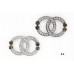 12-pair Rhinestone Double Hoop Earrings - ER-C1