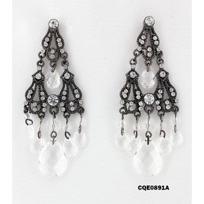 12-pair HP Filigree W/Tear Drop Beads Earring - ER-CQE0891A