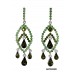 12-pair Crystal Big Leaf w/ Tear Drops Earrings - Green - ER-EA1392GN