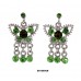 12-pair Crystal Big Butterfly w/ Danglings - Green - ER-EA1565GN