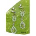12-pair Crystal Tear Drop Dangle Earrings - Green - ER-EA768GN