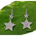 12-pair Dangling Rhinestone Earrings - Star - ER-JVSE8689CL