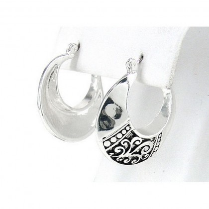 12-pair Western Style Texture Crescent Shape Earrings - ER-OE0387AS