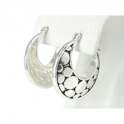 12-pair Western Style Texture Crescent Shape Earrings - ER-OE0388AS