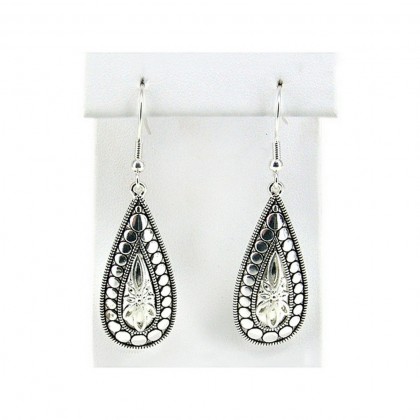 12-pair Western Style Texture Tear Drop Earrings - ER-OE0392AS