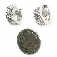 12-pair Rhodium Plated Rhinestone Small Hoop Earrings - ER-SE1005