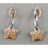 12-pair Crystal Star Earrings - Topaz - ER-TJEA01TP