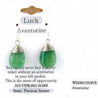 12-pair Semi Precious Stone Earrings - Aventurine -" LUCK " - ER-WE0001SS-AVE