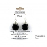 12-pair Semi Precious Stone Earrings - Onyx- " BALANCE " - ER-WE0001SS-ONX