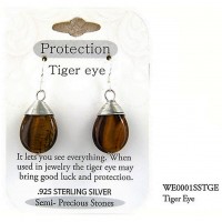 12-pair Semi Precious Stone Earrings - Tiger Eye -"PROTECTION " - ER-WE0001SS-TGE
