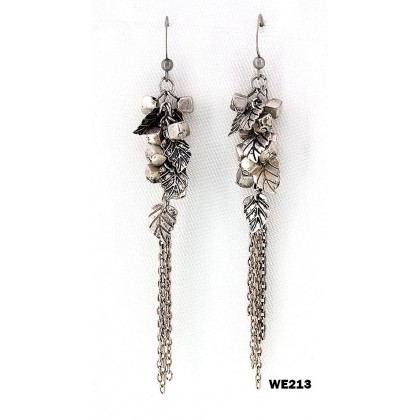 12-pair Brass Tone Dangling Sequins Chandelier Earring - ER-WE213
