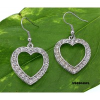 12-pair Dangling Rhinestone Earrings - Heart - ER-JVSE8405CL