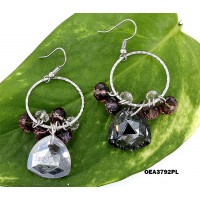 12-pair Crystal Earrings - Purple - ER-OEA3792PL
