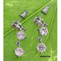 12-pair Triple CZ Earrings – Topaz - ER-ACQE4073G