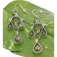12-pair Crystal Tear Drop Earrings - Green - ER-CQE4052F1