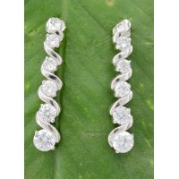 12-pair 925 Sterling Silver Earrings w/ CZ - Journey Collection - ER-PER8665CL