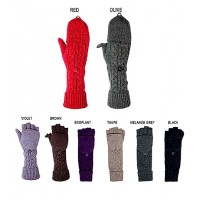 Gloves- 12-pair Knit Convertible Fingerless Gloves - GL-09KG009