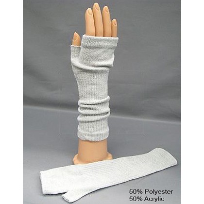 Gloves - 12-pair Fingerless Lurex Opera Glove - Gray Color - GL-1001GYSI