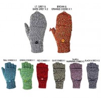 Gloves - 12-pair Knitted Convertible Fingerless - GL-10kg077
