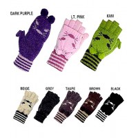 Gloves- 12-pair Knit Convertible Fingerless Gloves - GL-11KG015