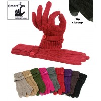 Gloves - 12-pair SmartTips Gloves Knitted w/ Bottomed Wrist Band - GL-11KG026