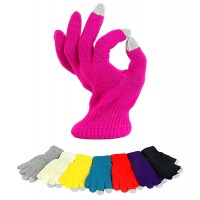 12-pair Assortment Gloves - Solid Color Knitted Smart Tips Gloves- GL-G212S