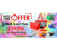 Discount Package: 50% off (5 set) Assortment 2-in-1 Beach Totes - BG-100845-5